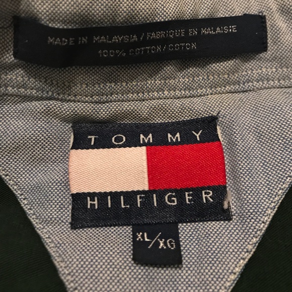 Vtg Tommy Hilfiger shirt Color blocking striped - Picture 5 of 7